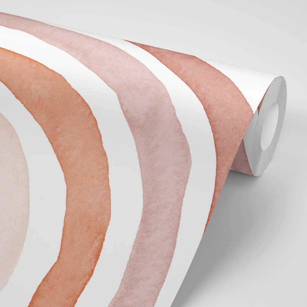 Watercolor Rainbow in Earthy Tones Wall Mural - Image 3